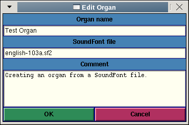 Edit Organ Dialog